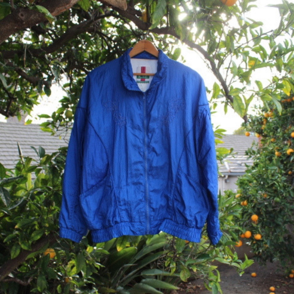 ACTIVE EXPOSURE VINTAGE WINDBREAKER JACKET BLUE